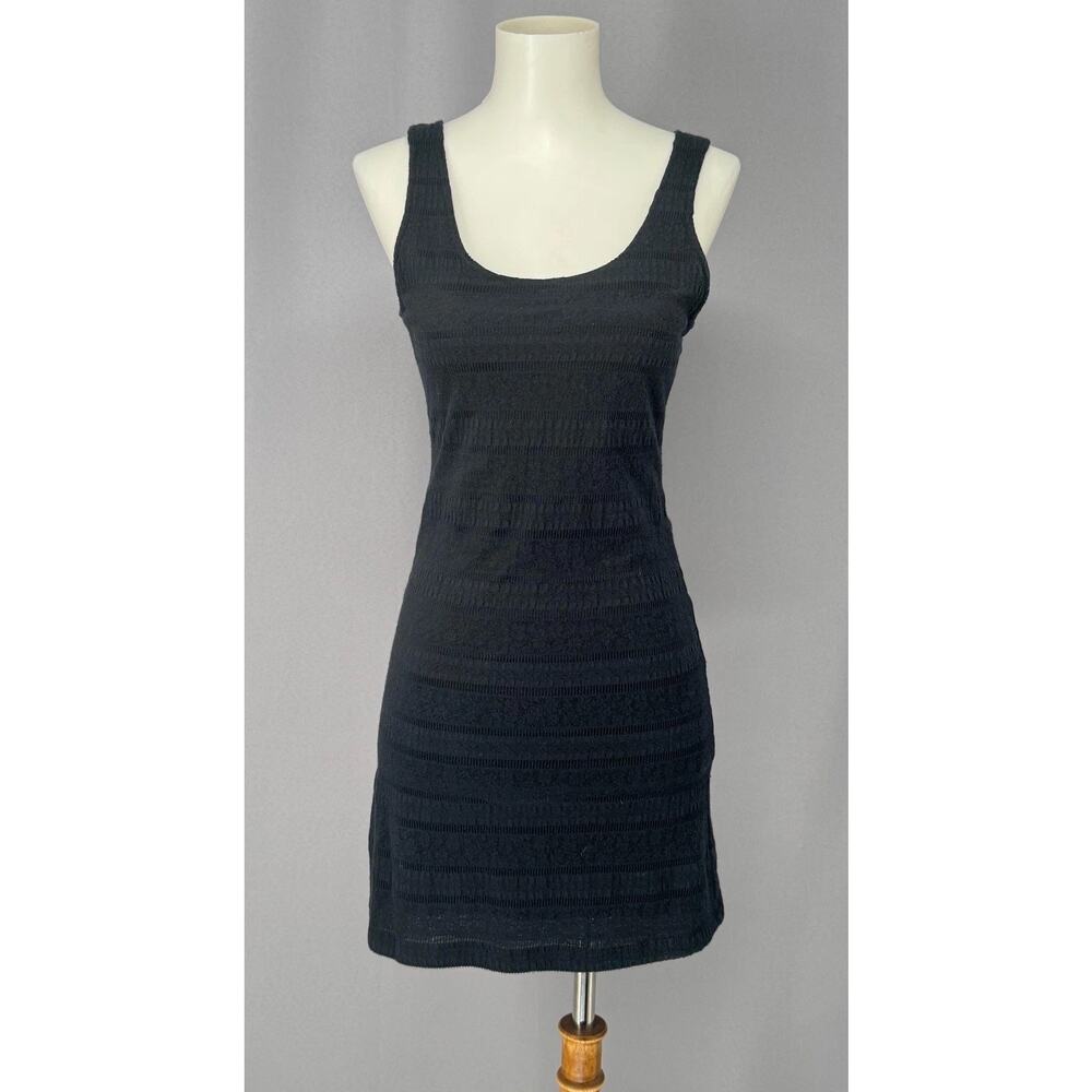 Free People Dress Womens XS Black Strappy Open Back Knit Bodycon Mini - Picture 1 of 7